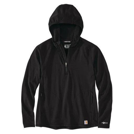 Convenient Carhartt Women’s Small Black Force Relaxed Fit Half-Zip Hooded T-Shirt