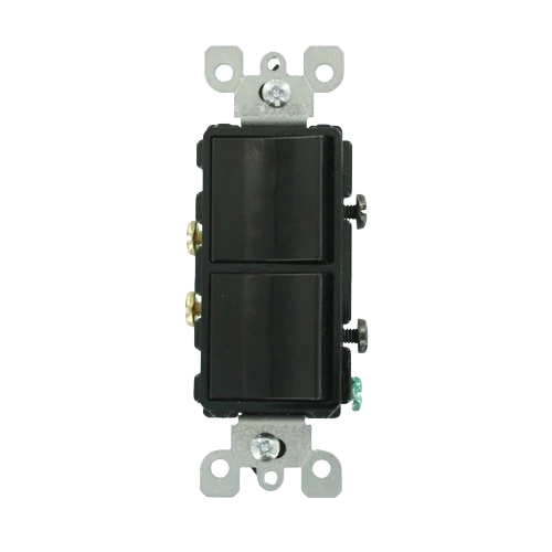 Sophisticated Leviton Decora 15 Amp Black Single-Pole Combination Switch Elite