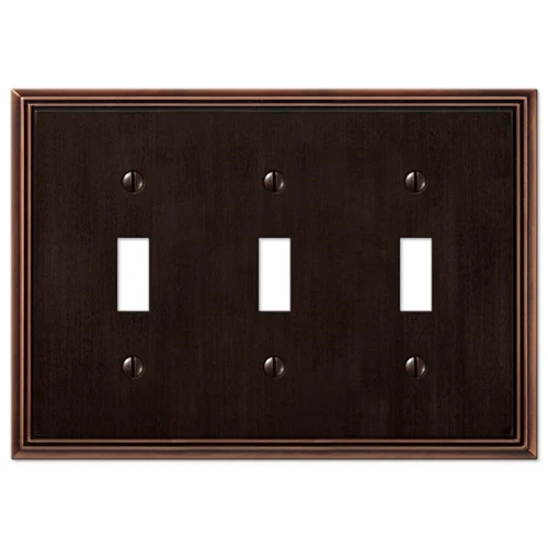 Advanced Amerelle 3-Toggle Metro Line Aged Bronze Premium Material