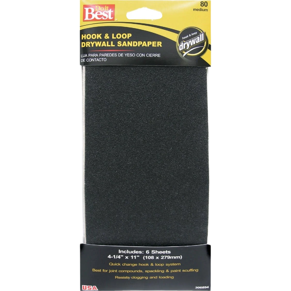 Verified Do it 80-Grit Medium Hook Loop Drywall Sandpaper 6-Pack Original Design