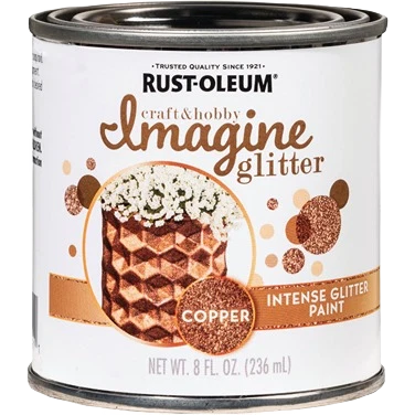 Genuine Rust-Oleum Intense Copper Imagine Glitter Paint 8 oz. Luxury