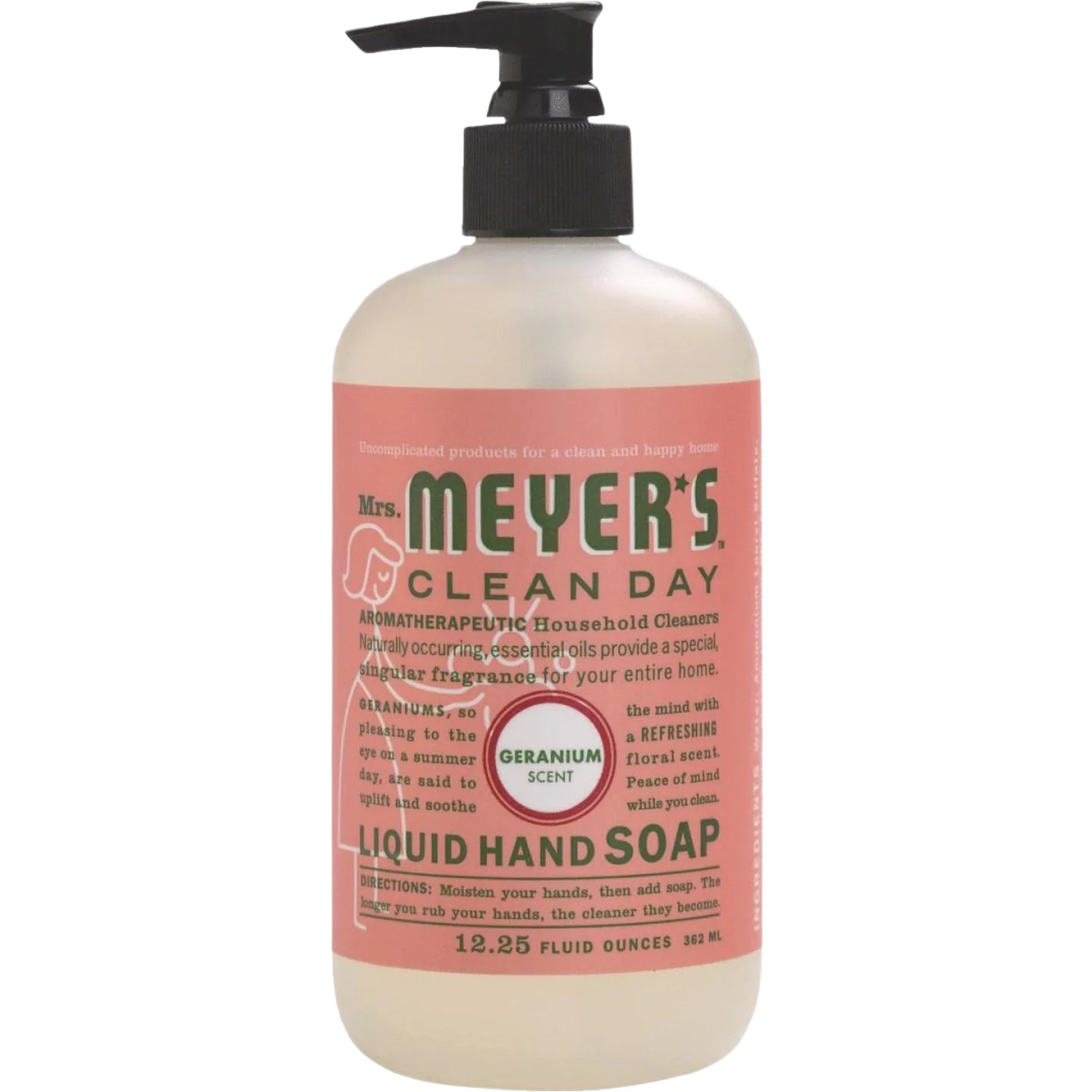 Reusable Mrs. Meyer’s Clean Day Geranium Liquid Hand Soap 12.5 oz. Authentic
