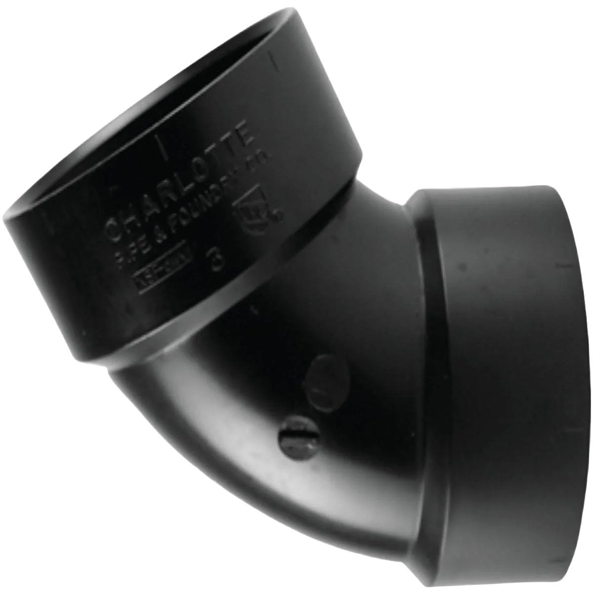 Flexible Charlotte Pipe 1-1 2 In. Hub x Hub 60 Deg. ABS Elbow Breathable