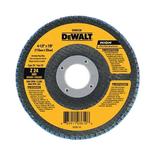 Efficient DEWALT 4-1 2 x 7 8 24 Grit Type 29 Hp Flap Disc Sophisticated