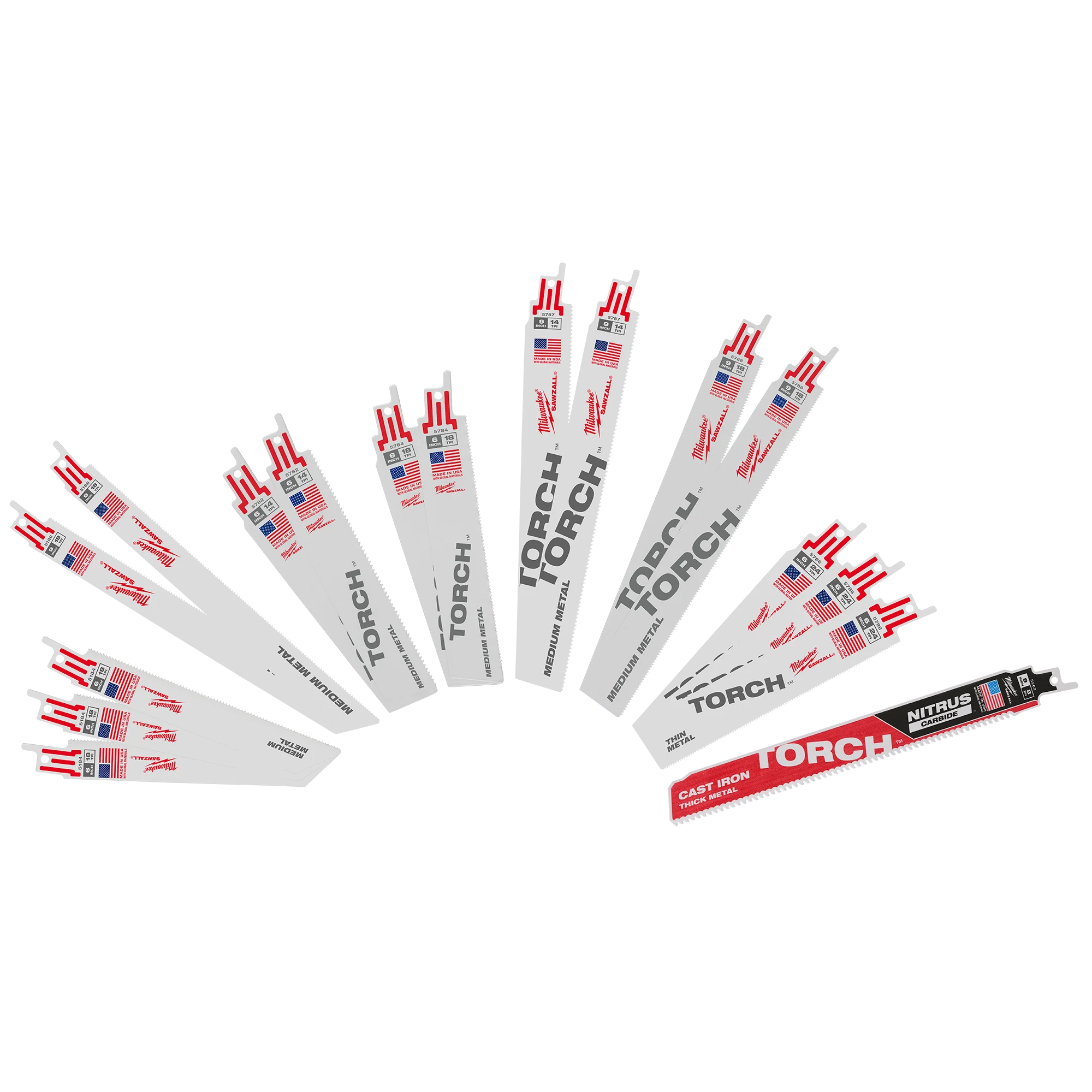 Traditional Milwaukee 16PC Metal Cutting Sawzall Blade Set Original Design