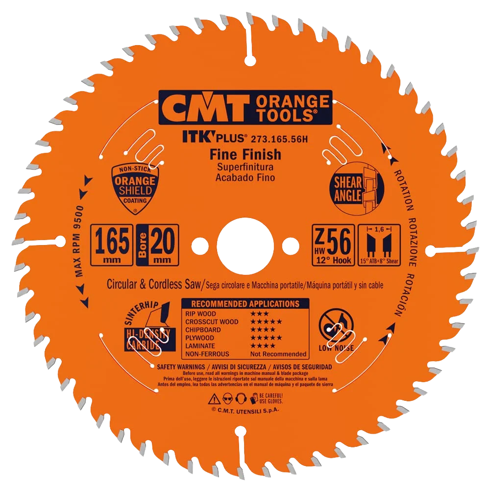 Fashionable CMT Orange Tools 165×1.8 1.2x20mm 56T Ultra Finish Saw Blade Stylish