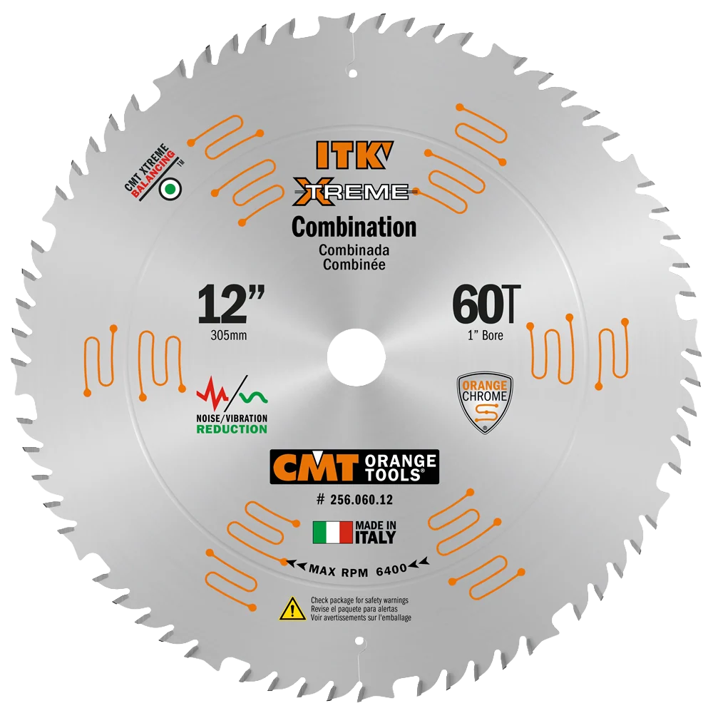 Smooth CMT Orange Tools 12 60T Combination Saw Blade Environmentally Friendly