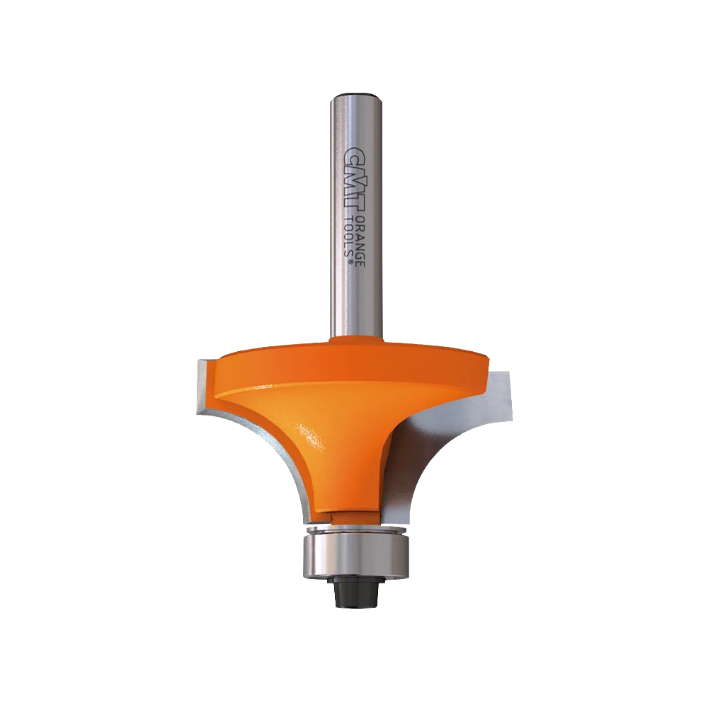 Soft CMT Orange Tools 1-1 2 x 3 4 Roundover Bit With Bearing 1 4 Shank Superior