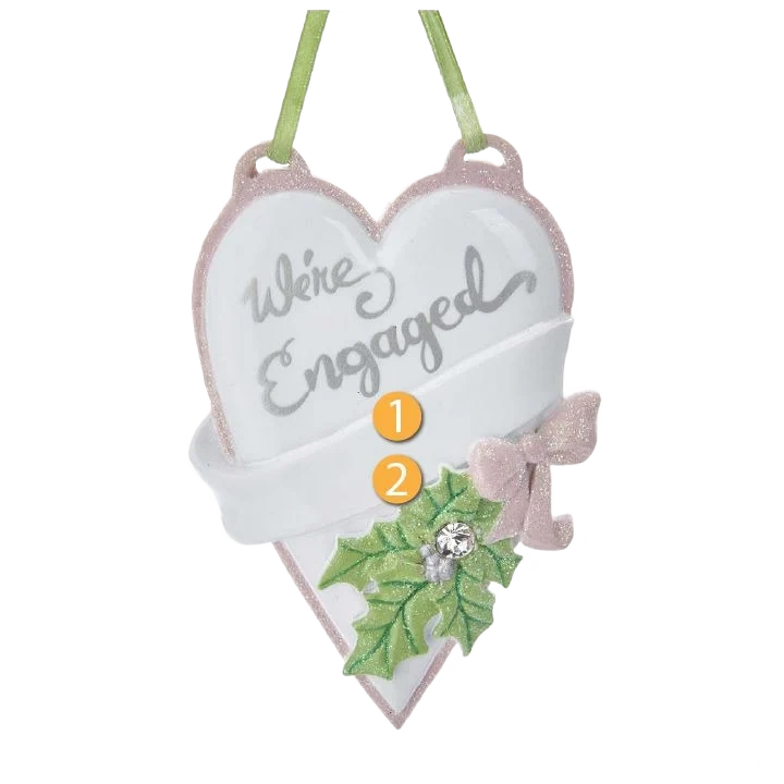 Practical Kurt S. Adler Personalized We’re Engaged Heart Ornament Trusted