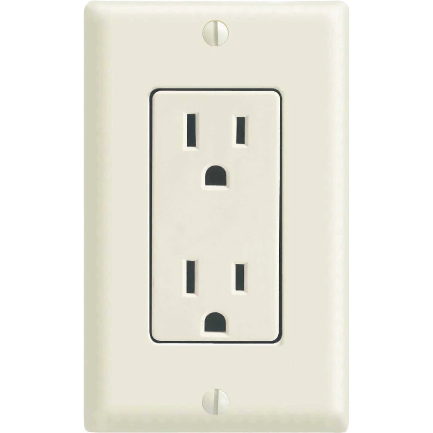 Advanced Leviton Decora 15A Light Almond 5-15R Duplex Outlet with Wall Plate Traditional