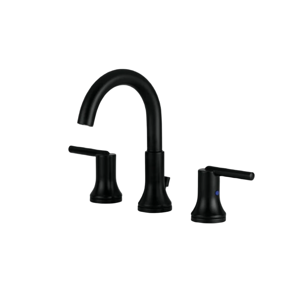 Healthy Delta Trinsic Black Widespread Faucet Elegant