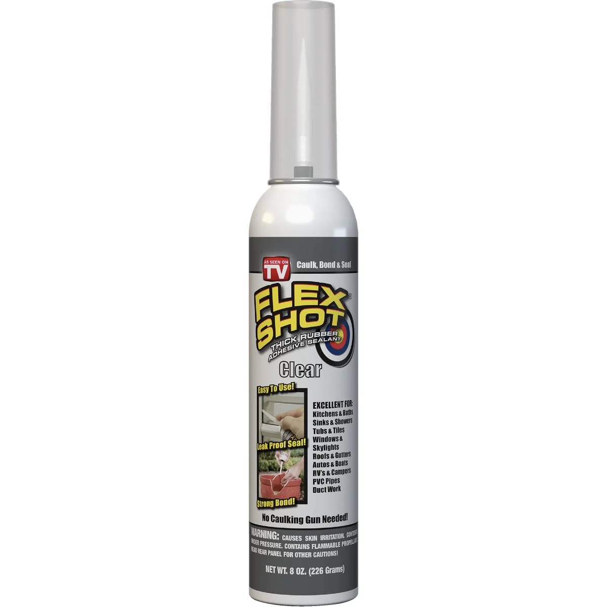 Official Flex Shot Clear Adhesive Rubber Sealant 8 oz. Green