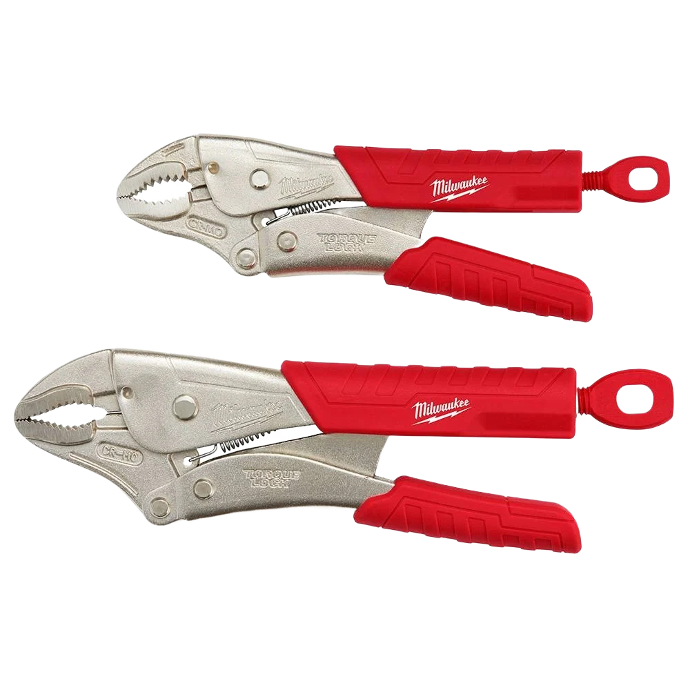 Original Design Milwaukee TORQUE LOCK™ 2-PC Curved Jaw Locking Pliers Set w Grips First-Class