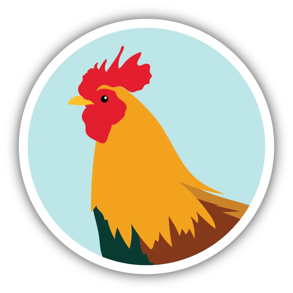 Professional Stickers Northwest Rooster Sticker Modern