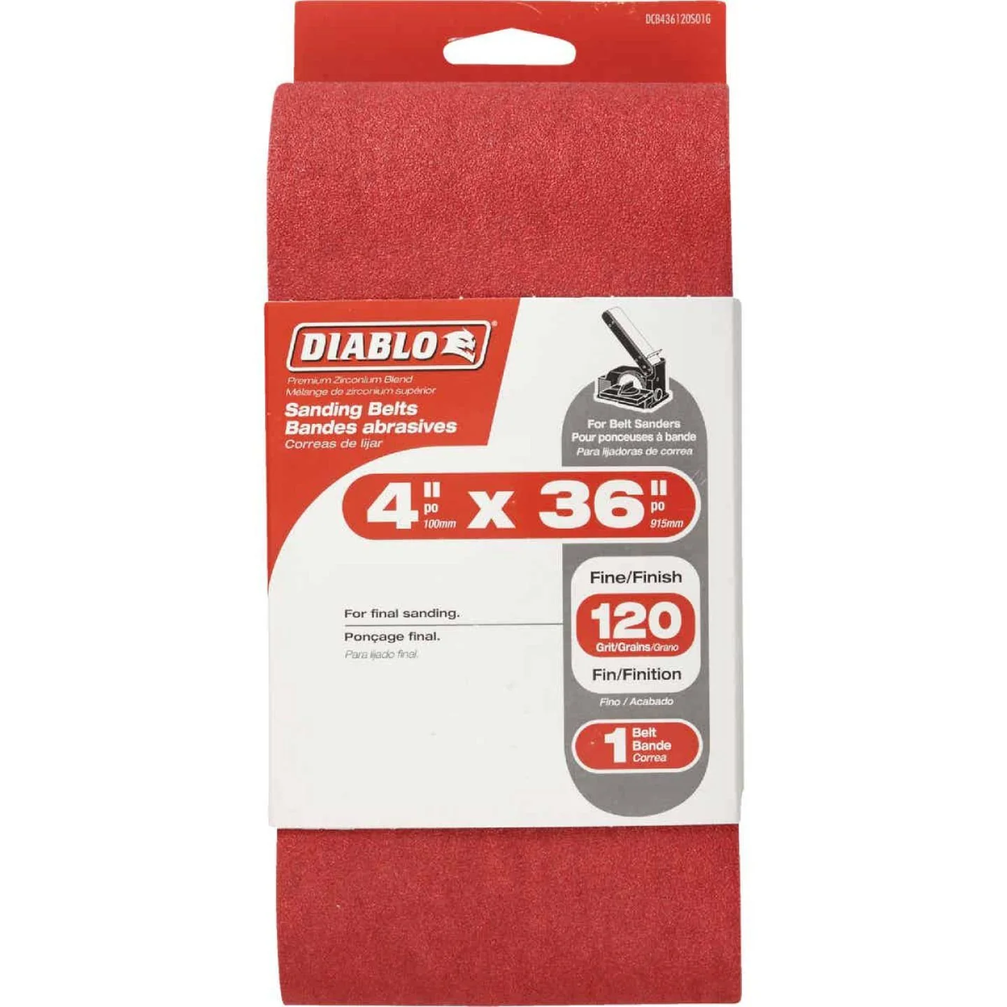 Traditional Diablo 4 x 36-In. 120-Grit General Purpose Sanding Belt Unique