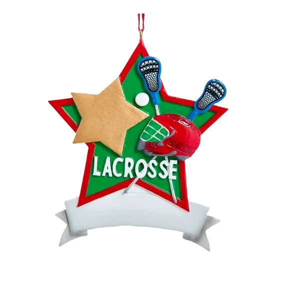 Contemporary Kurt S. Adler Personalized Star Lacrosse Ornament Environmentally Friendly