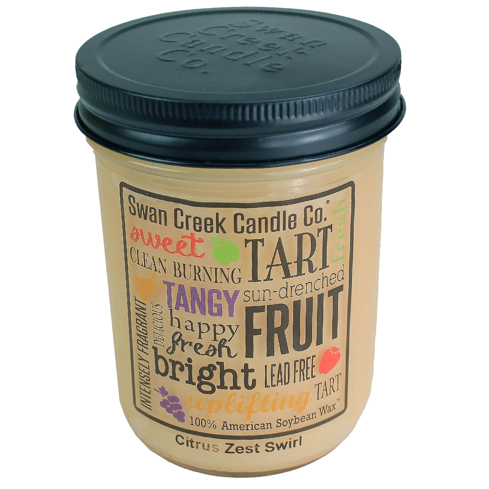 Classic Swan Creek 12oz Citrus Zest Swirl Pantry Jar Candle Expertly Made