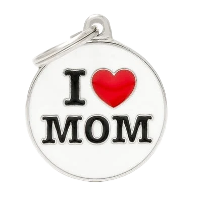 Next-Generation MyFamily White Circle I Love Mom ID Tag Superior