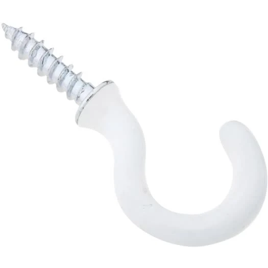 Original Design National Hardware 3 4 White Vinyl Cup Hook 5 Count Certified