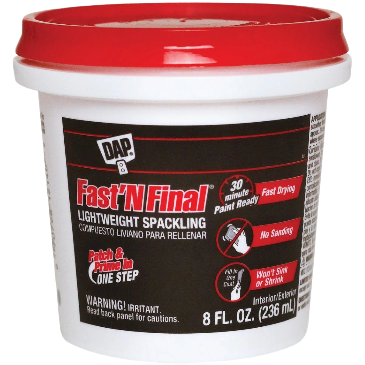 Original Design DAP Fast ‘N Final White Lightweight Latex Patch Prime Spackling 1 2 Pint
