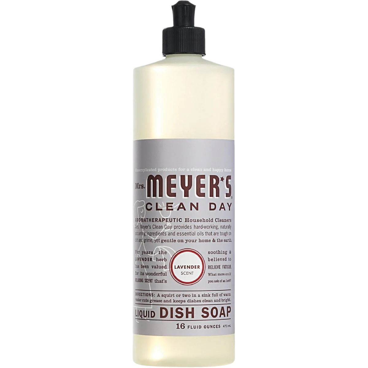 Breathable Mrs. Meyer’s Clean Day Lavender Liquid Dish Soap 16 oz. Green