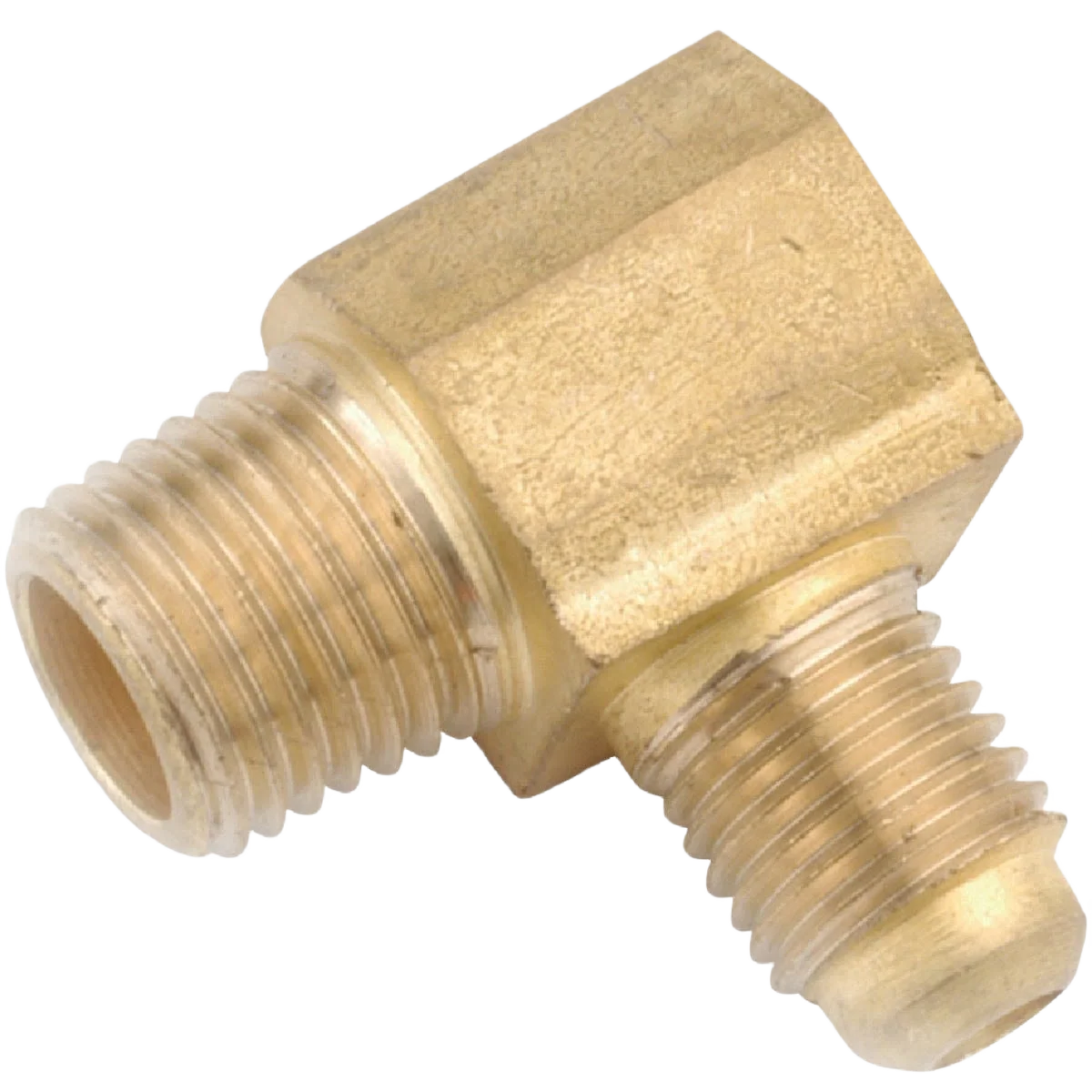Prestigious Anderson Metals Male 90 Deg. Flare Brass Elbow 1 4 In. x 1 4 In. Clean