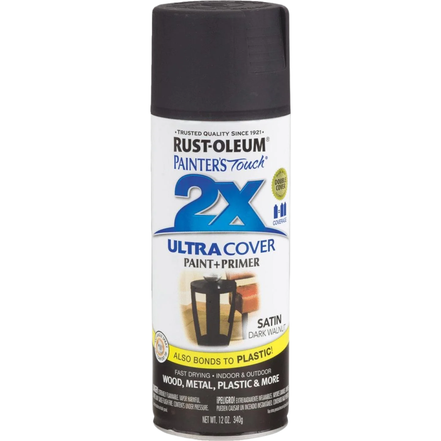 Expertly Made Rust-Oleum Painters’ Touch 2X Dark Walnut Satin Spray Paint Primer 12 oz. Environmentally Friendly