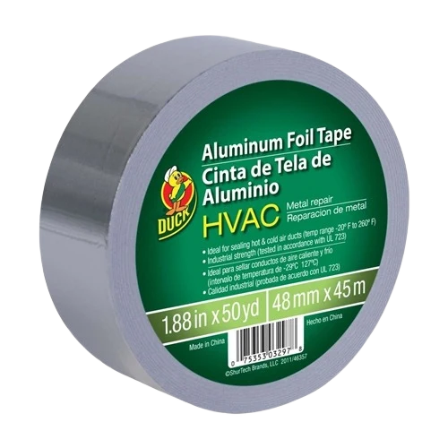 Traditional Duck Brand Silver HVAC Metal Repair Aluminum Foil Tape 1.88 in. x 50 yd. Optimized