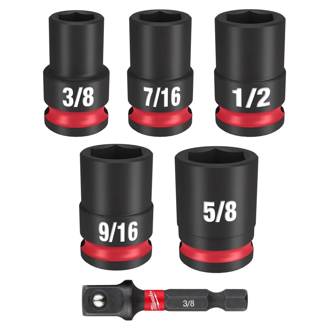 Next-Generation Milwaukee SHOCKWAVE™ Impact Duty™ 6-PC 3 8 Drive SAE Socket Set Outstanding