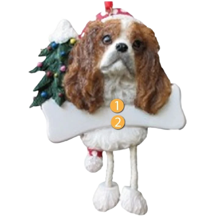 Luxury E S Pets Personalized King Charles Cavalier Dangling Legs Ornament Optimized