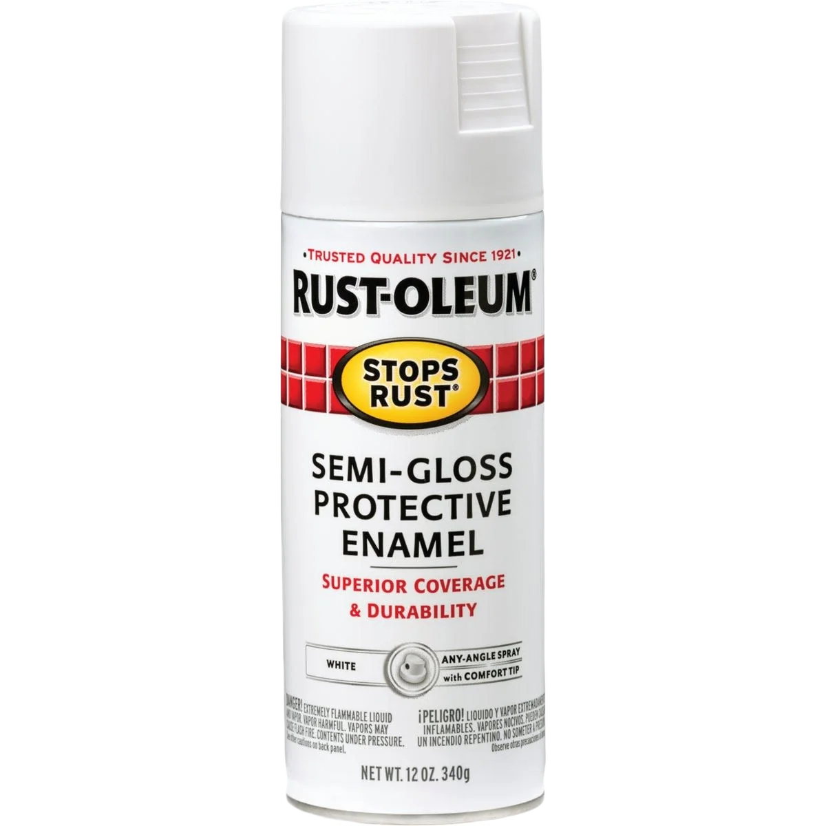 Fine Crafted Rust-Oleum White Semi-Gloss Protective Enamel Spray Paint 12 oz. Durable