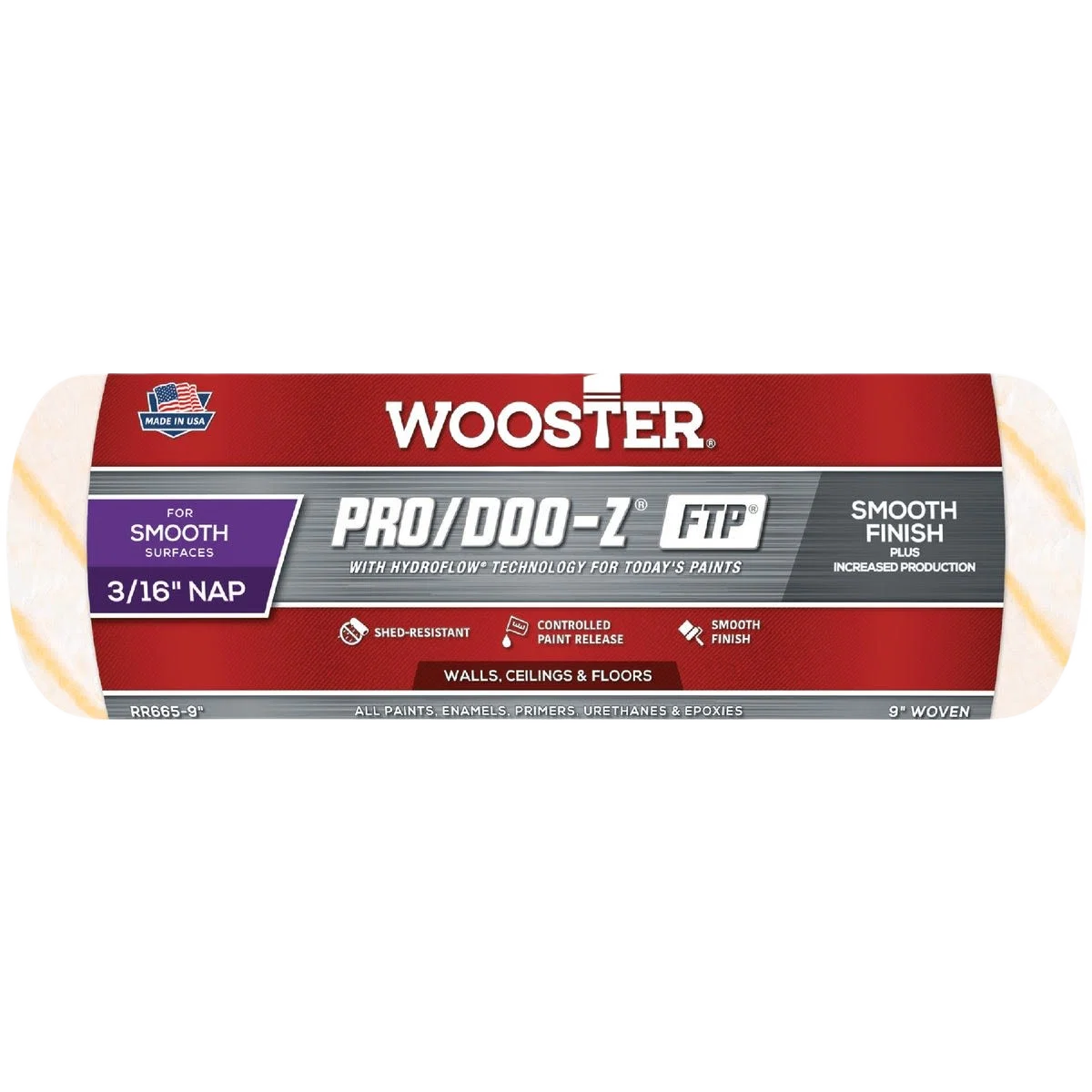 High-Grade Wooster Pro DOO-Z FTP Woven Fabric Roller Cover 9 x 3 16 in. Fast