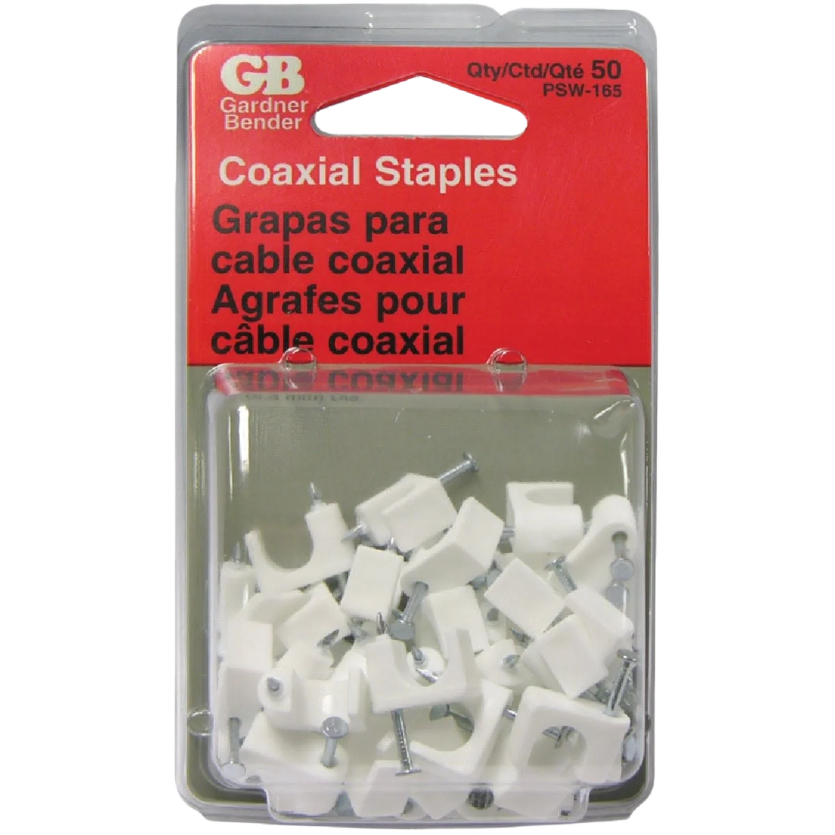 Reliable Gardner Bender 1 4 In. White Coaxial Staple 50-Count Original Design