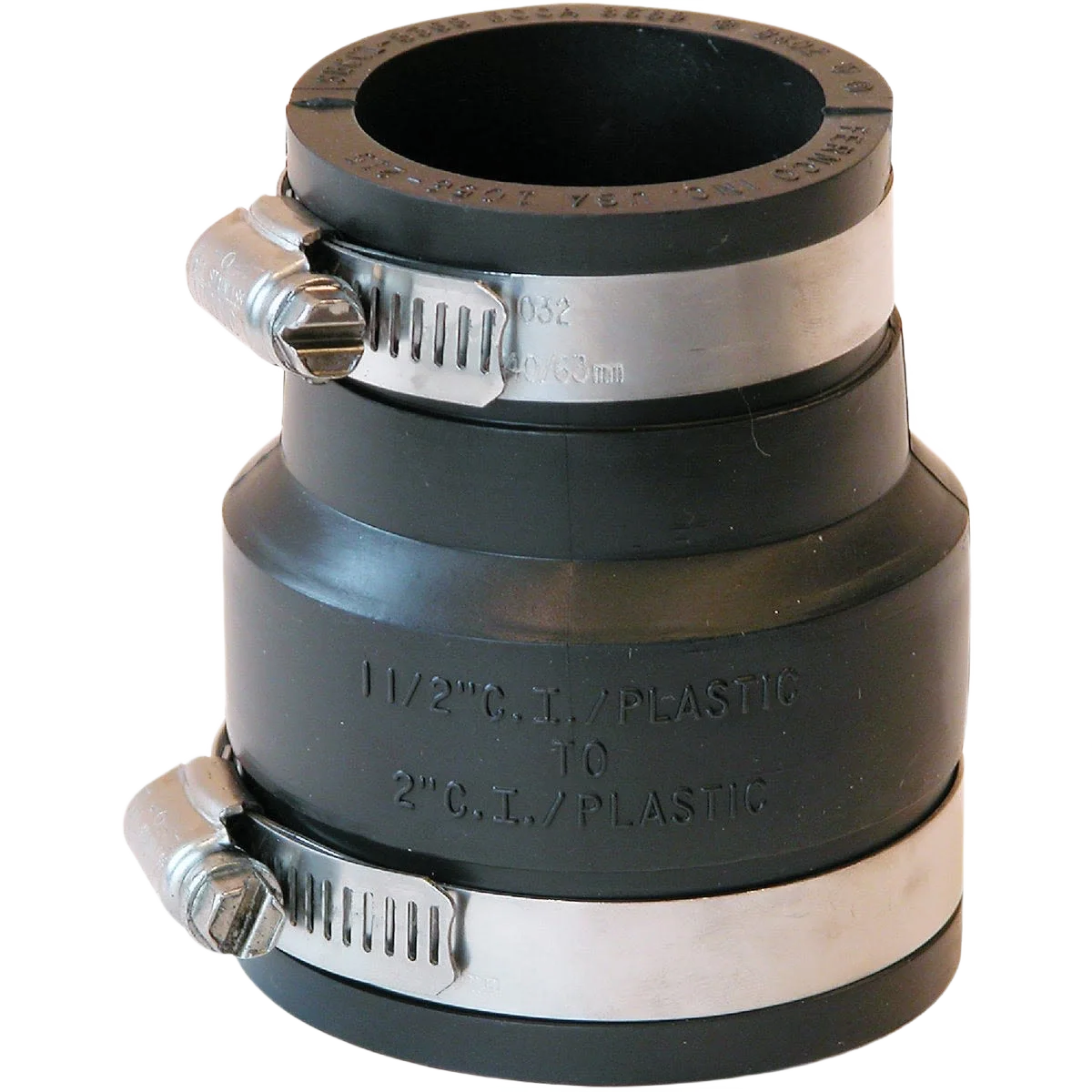 Premium Material Fernco Flexible PVC Coupling 2 In. x 1-1 2 In. Fine
