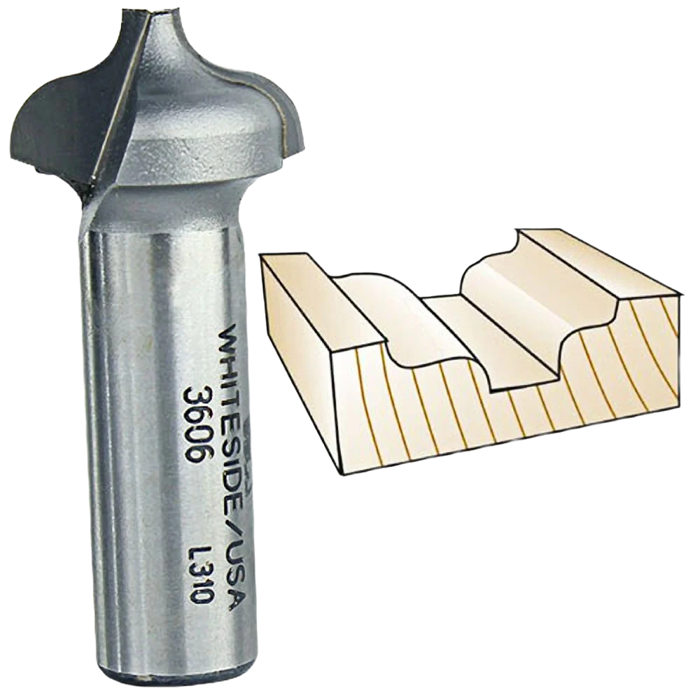 World-Class Whiteside Plunge Ogee Bit 1 2 in. SH x 3 16 in. R Fast