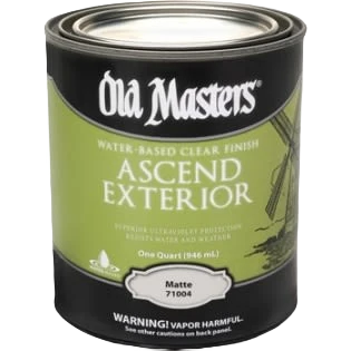 Easy-to-Use Old Masters Ascend Exterior Water Base Matte Clear Finish Quart First-Class