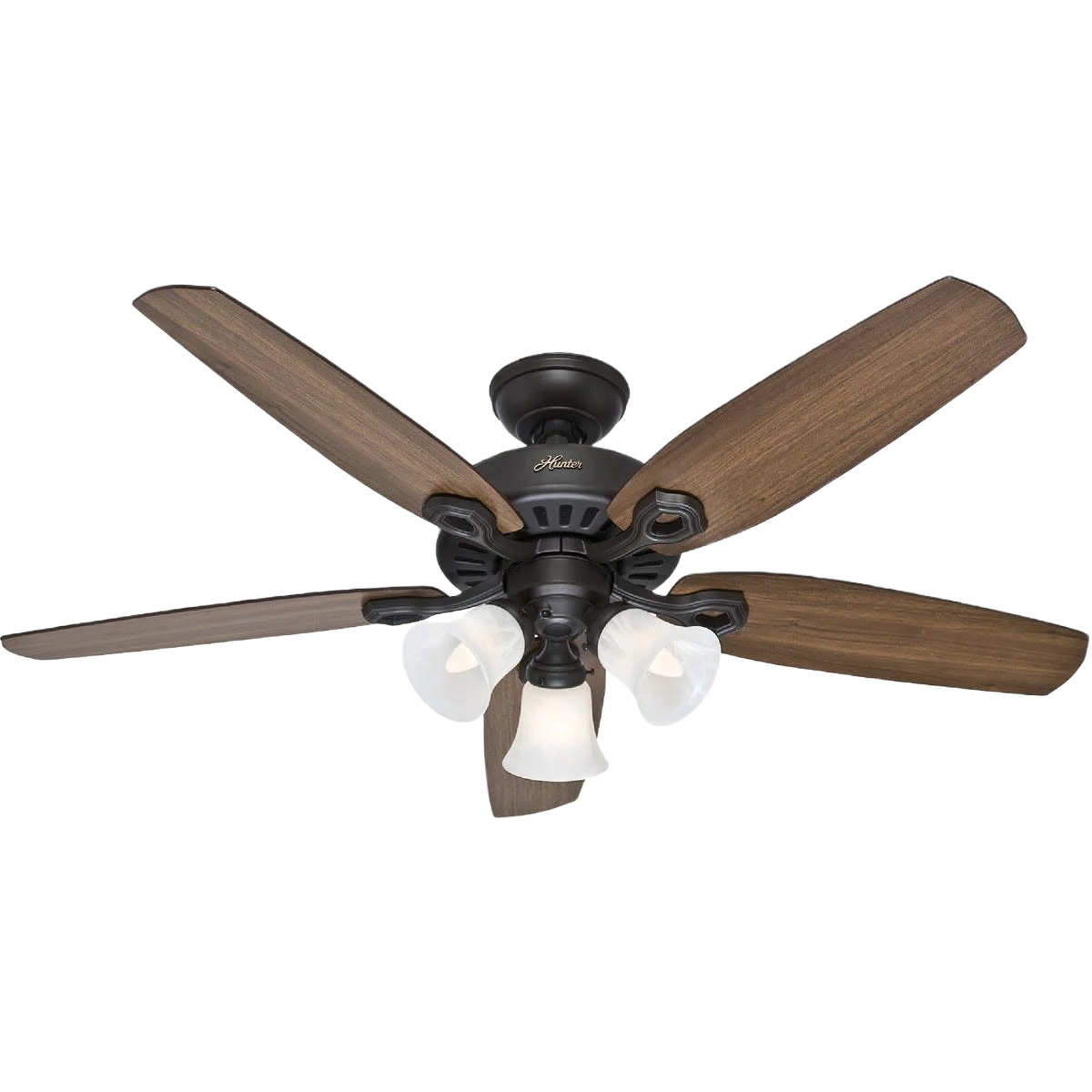 Authentic Hunter Builder Plus New Bronze Ceiling Fan with Light Kit 52 in. Comfortable