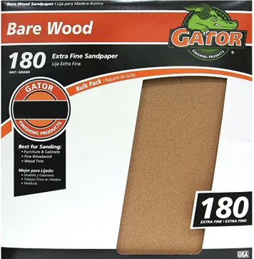 Trusted Gator 9 x 11 180-Grit Extra Fine Sandpaper Single Sheet Stylish