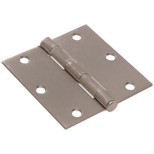 Professional Hillman 3-1 2 Satin Nickel Square Corner Residential Door Hinge w Removable Pin Natural