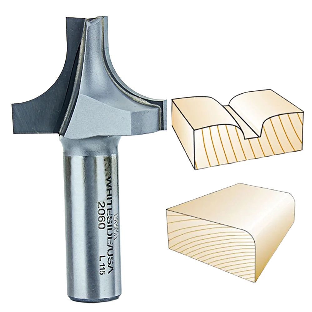 High-Performance Whiteside Plunge Roundover w Plunge Point Bit 1 2 in. SH x 1 2 in. R Optimized