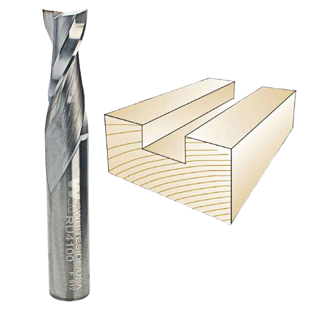 Fine Crafted Whiteside Spiral Upcut Bit 3 8 in. SH x 3 8 in. CD x 1 in. CL Smooth