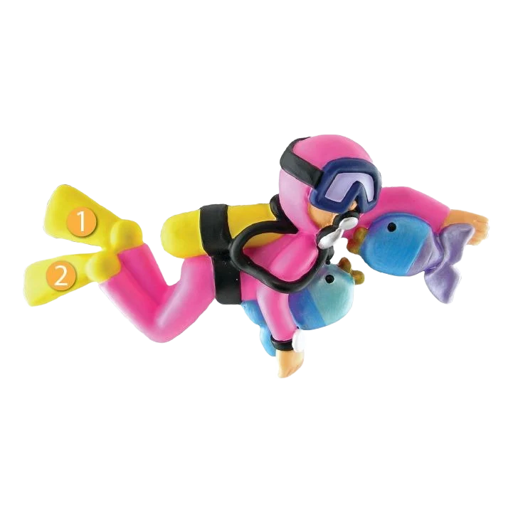 Contemporary Ornament Central Personalized Female Scuba Diver Ornament Soft