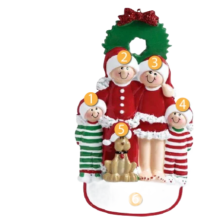 Effective Rudolph Me Personalized Christmas Family of 4 with Dog Ornament Trendy