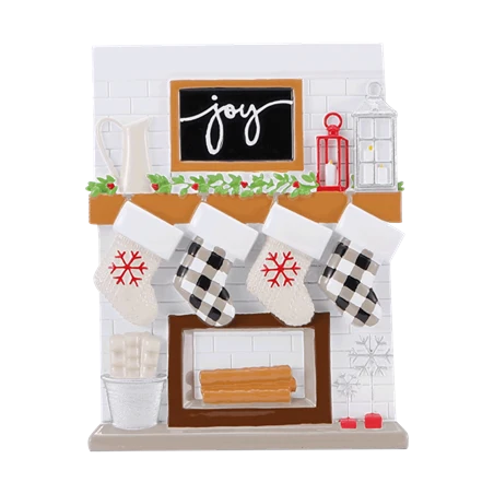 Premium Material PolarX Personalized Family of 4 Fireplace Mantle Ornament Stylish