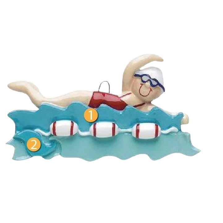 Luxury Rudolph Me Personalized Girl Swimmer in Water Ornament Fashionable