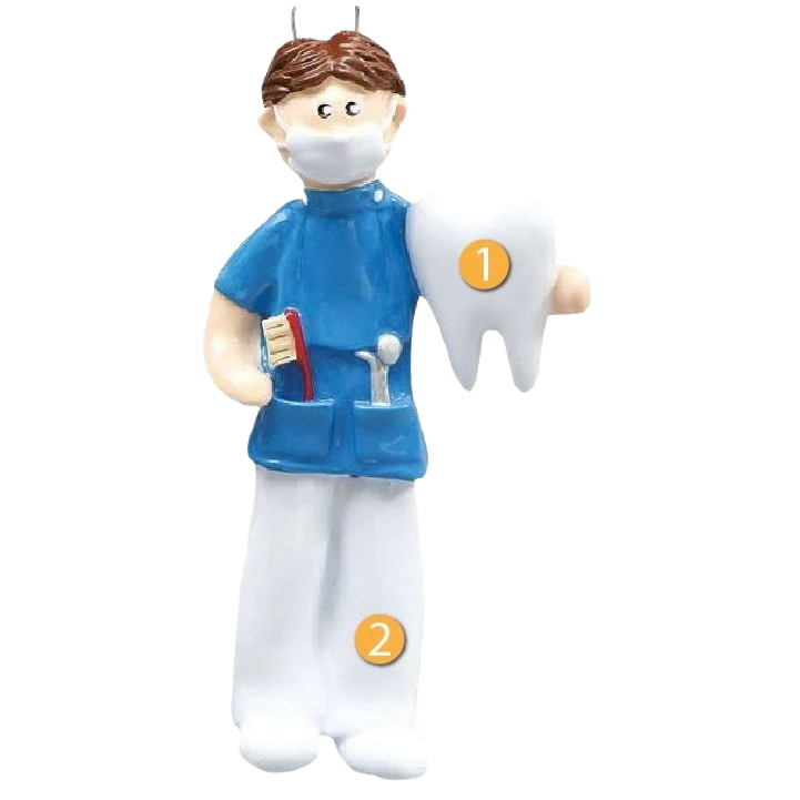 Certified Rudolph Me Personalized Male Dentist Ornament Eco-Friendly