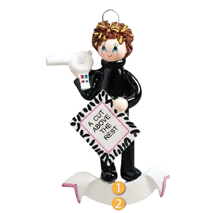 Easy-to-Use Rudolph Me Personalized Hair Stylist Ornament Casual