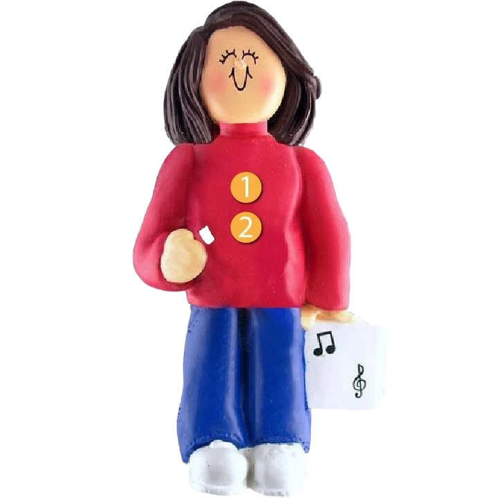 Stylish Ornament Central Personalized Brunette Female Musician Ornament Innovative