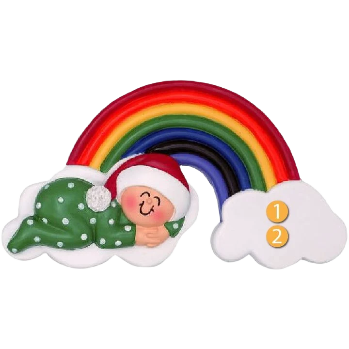 Authentic Ornament Central Personalized Rainbow Baby Ornament First-Class