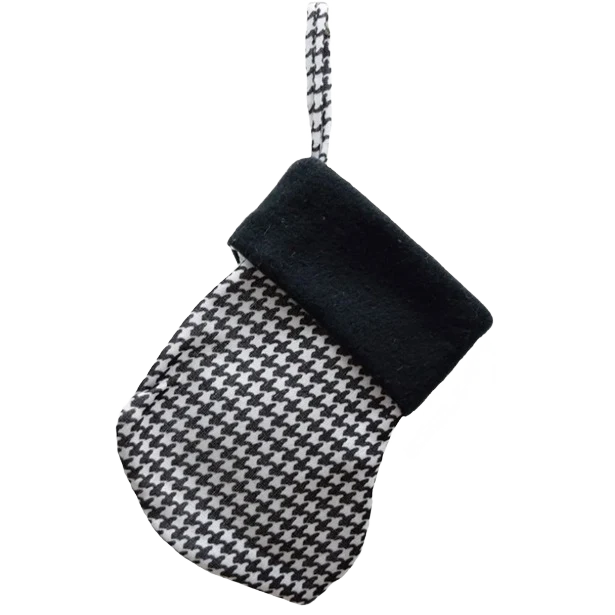 Breathable Treemont Floral Black White Stocking Ornament 8 in. Effective